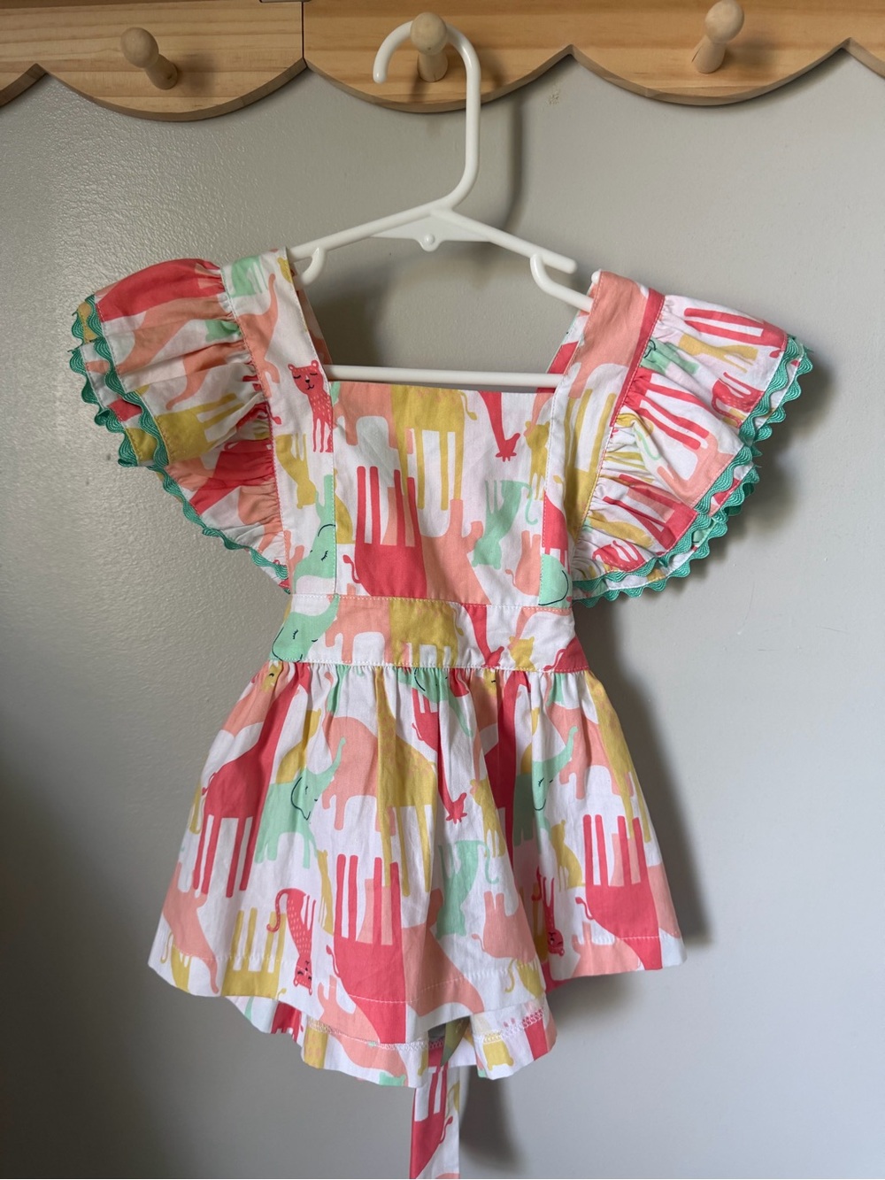 Sage & Lilly Girls 12M Multicolor Animal Print Fit & Flare V-Neck Dress